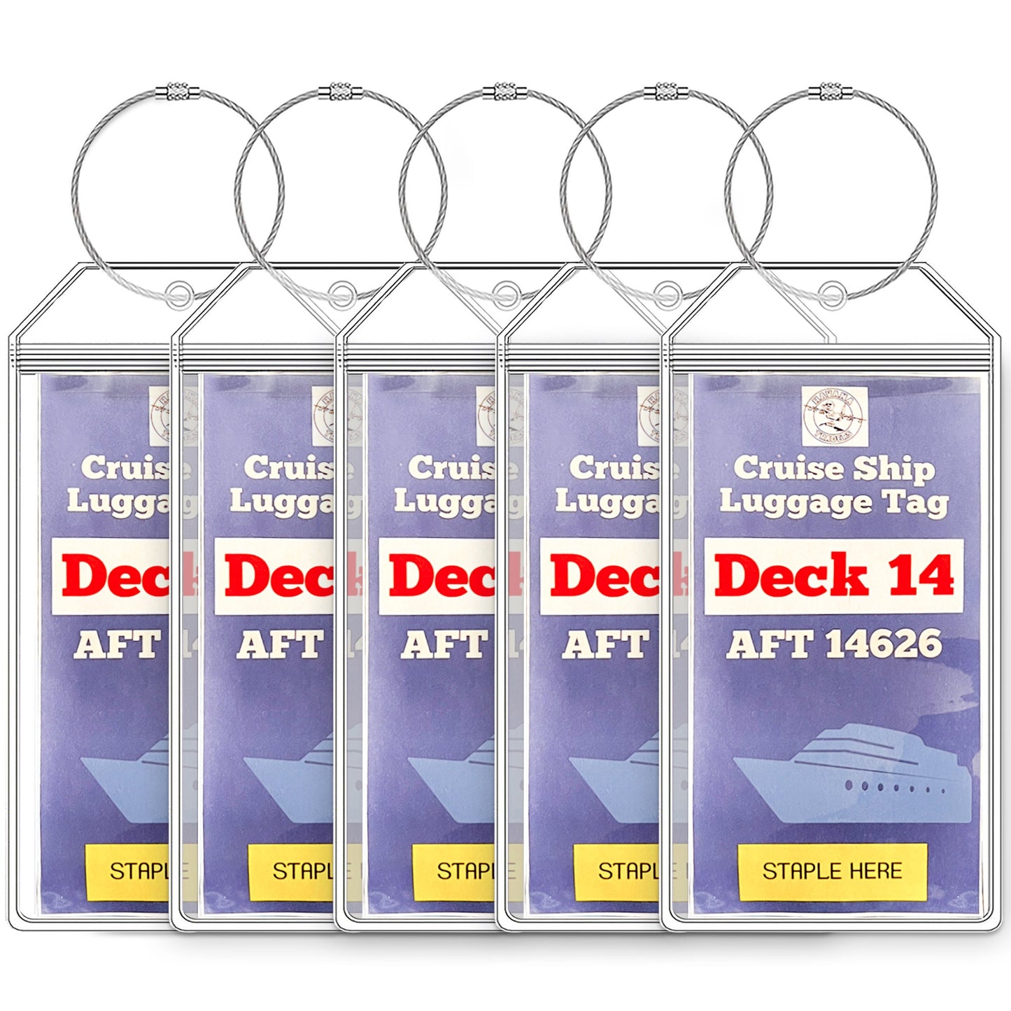 Cruise Ship Luggage Tag Holders 5 pack