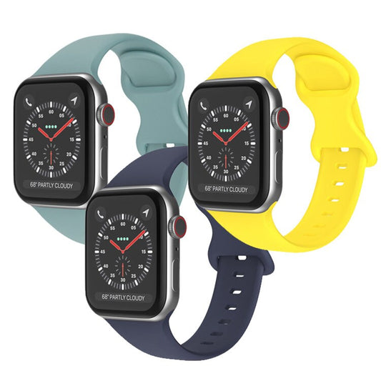 Silicone Replacement Apple Watch Band ( 7 colors to choose from: Black, White, Red, Purple, Mediterranean Blue, Rock-ash, Cloudy Gray)